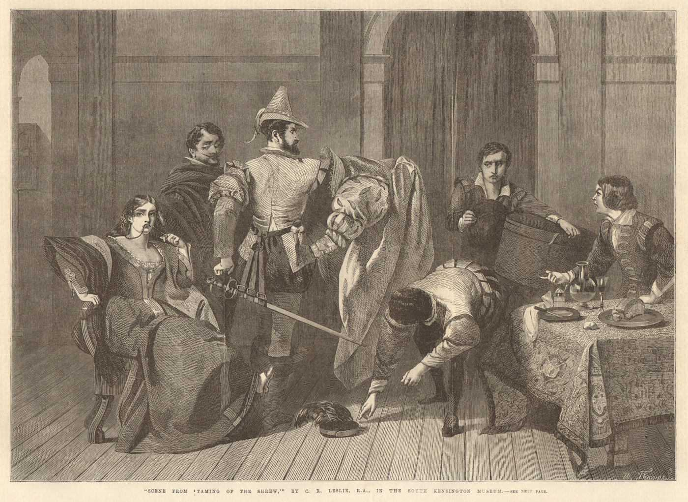 "Scene from 'Taming of the shrew' "by C. R. Leslie, R. A. Shakespeare 1866