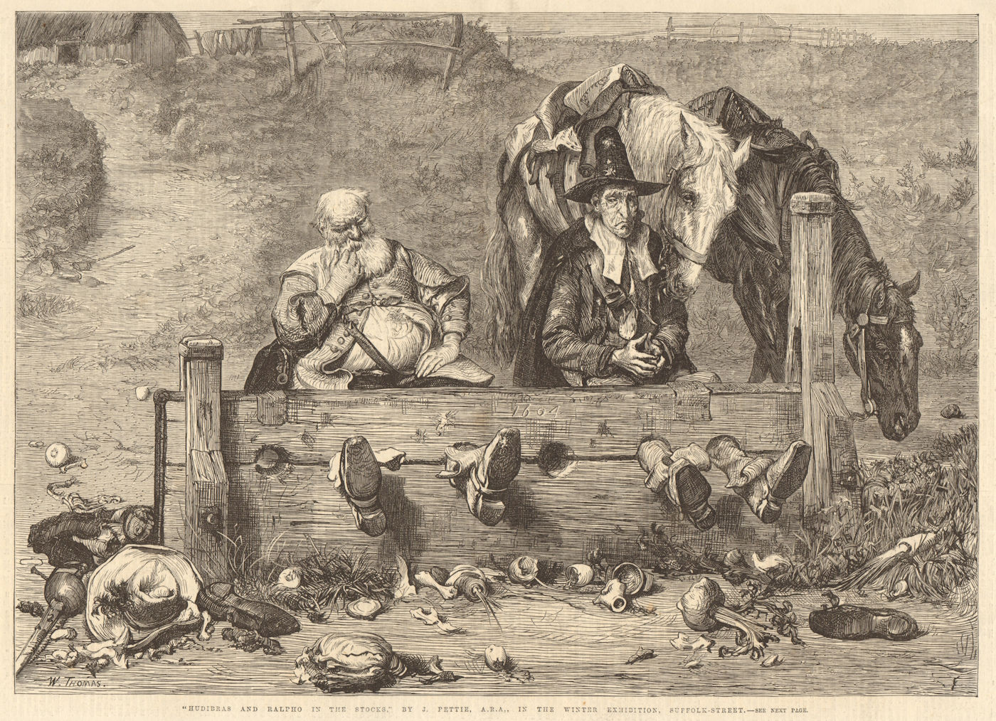Associate Product "Hudibras & Ralpho in the stocks" by J. Pettie, A. R. A. England 1866