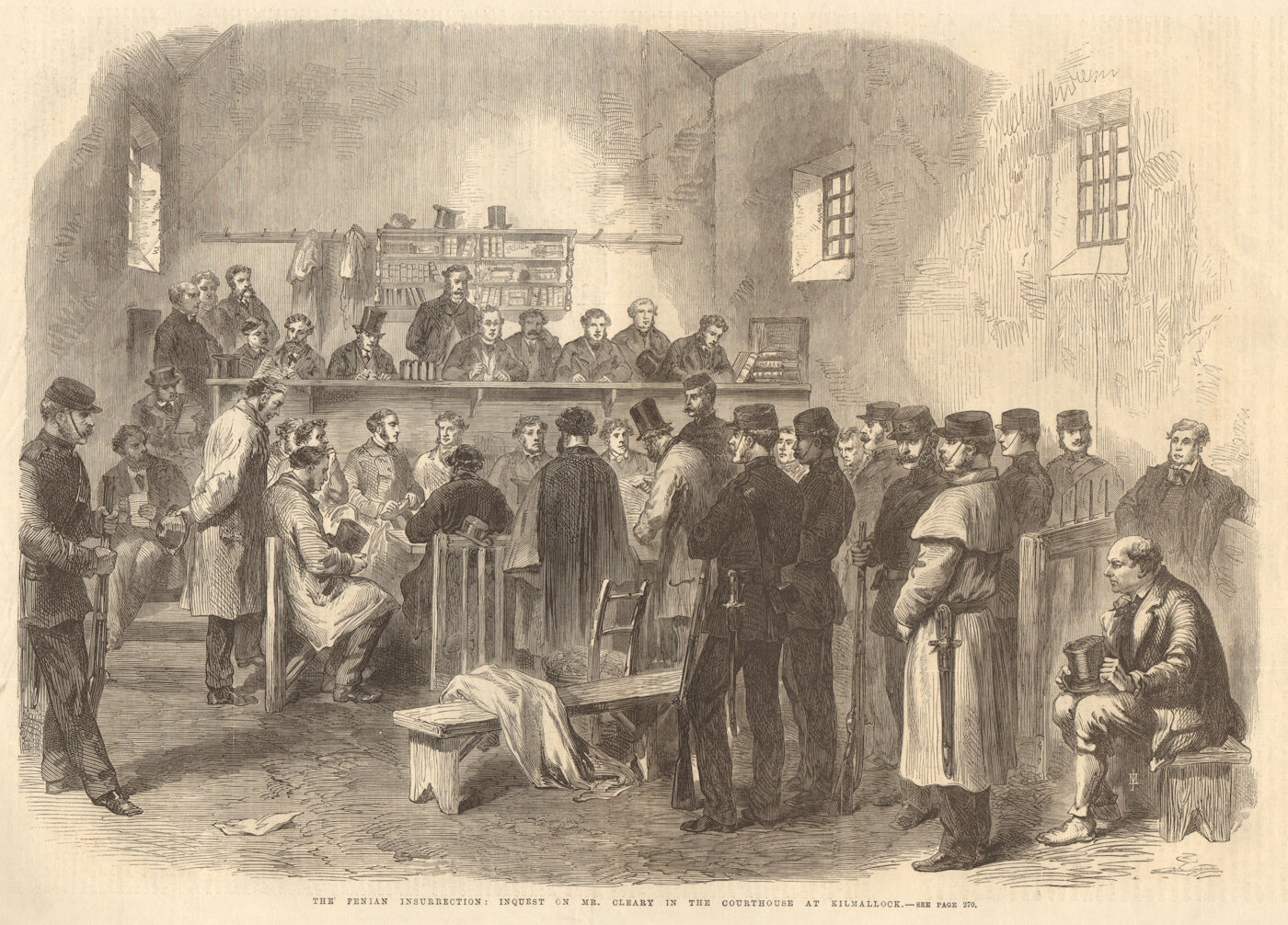 The Fenian insurrection: inquest on Mr. Cleary at Kilmallock courthouse 1867