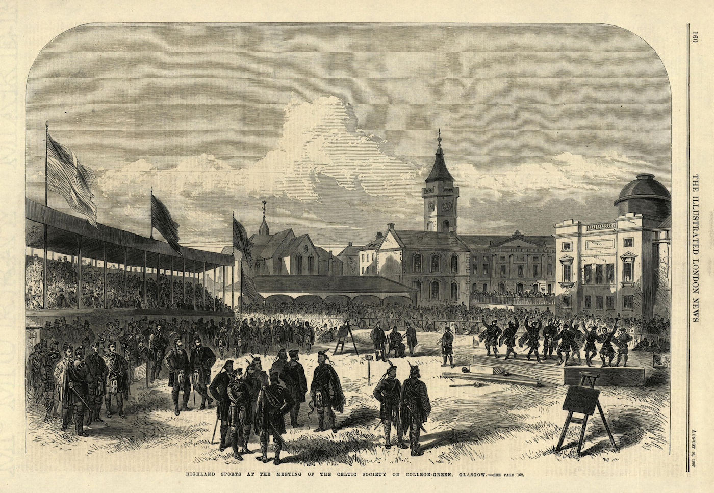 Highland sports at the Celtic Society meeting, College Green, Glasgow 1867