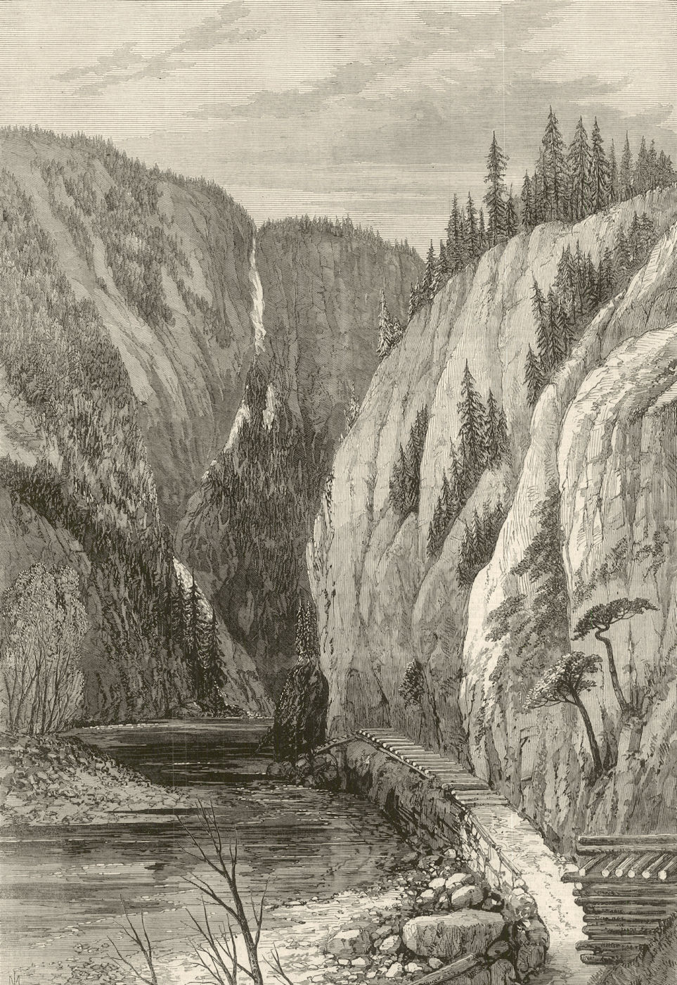 British Columbia: Upper entrance, defile at Bute Inlet head. Canada 1868