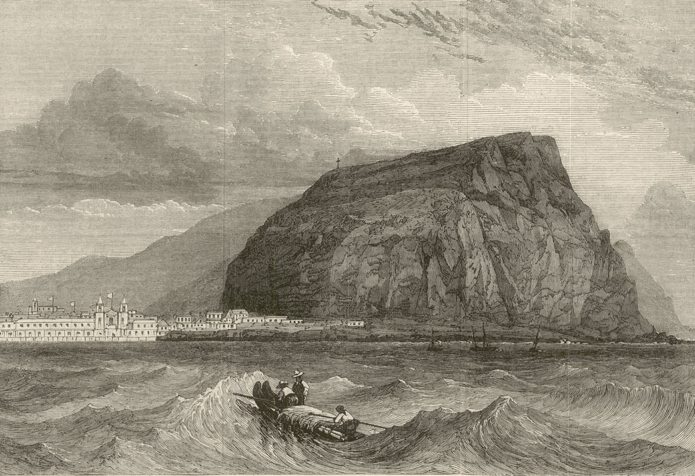 Arica, in Peru, visited by the Earthquake. Now in Chile 1868 antique ILN page