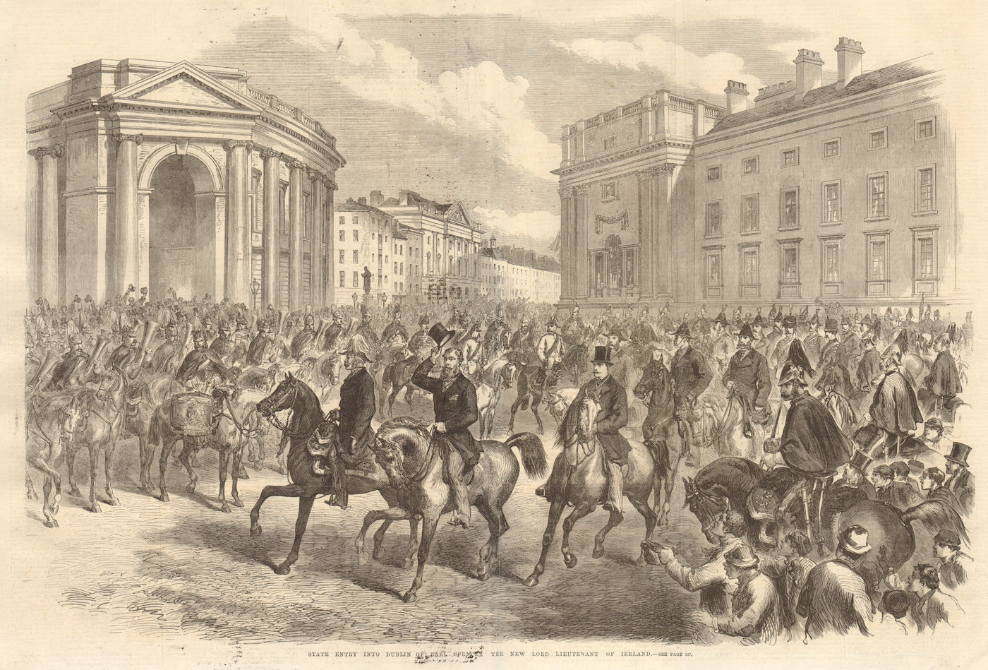 Associate Product State entry into Dublin of Earl Spencer, the new Lord Liutenant of Ireland 1869