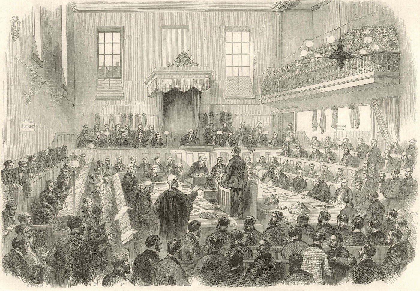Trial of the Bradford Election Petition at the Borough courthouse 1869