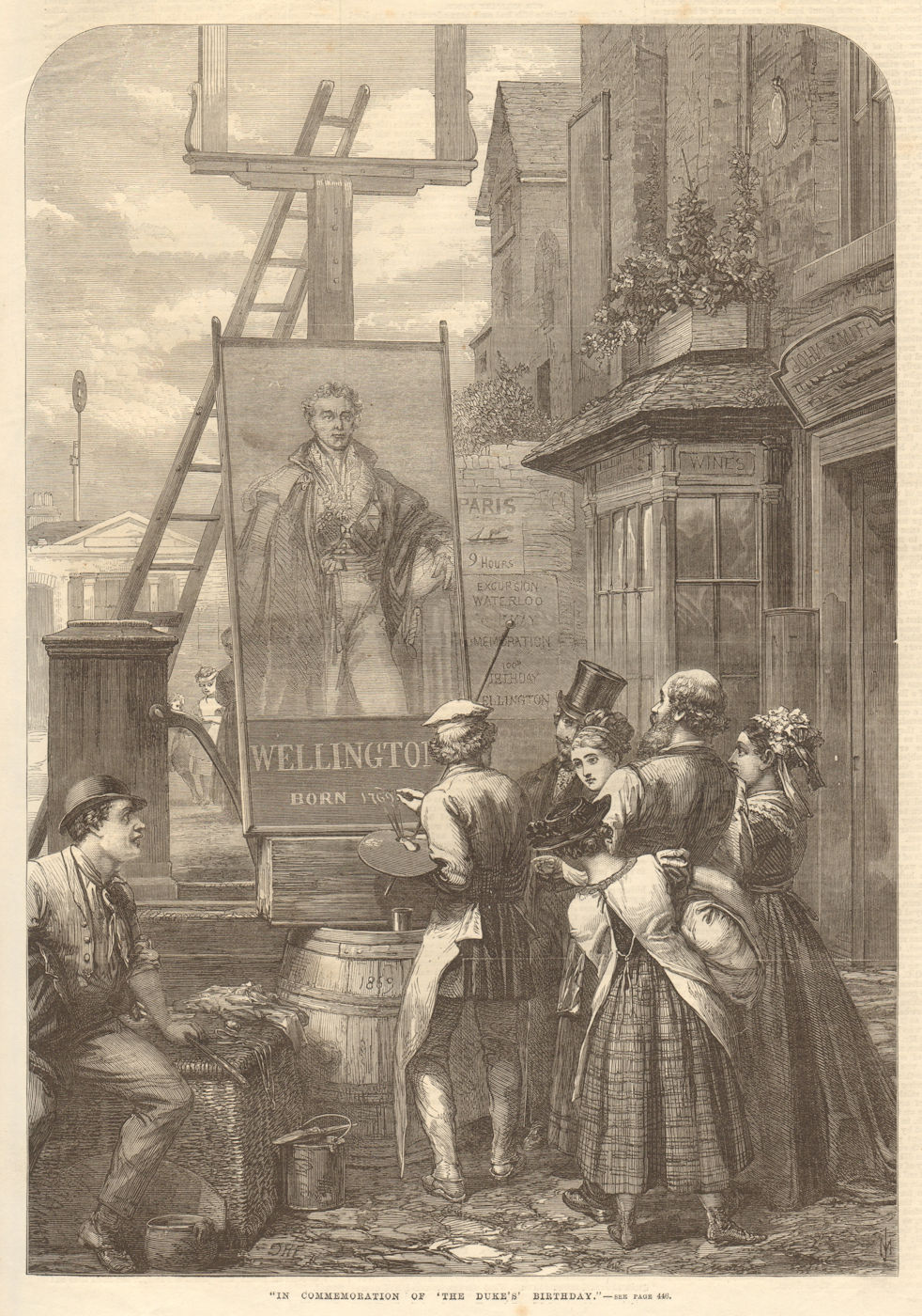"In commemoration of "The Duke's" birthday". Pubs. Wellington 1869 old print