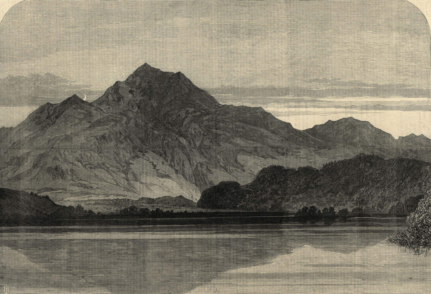 Associate Product Ben Venue, Loch Achray & the Trossachs. Scotland 1869 antique ILN full page