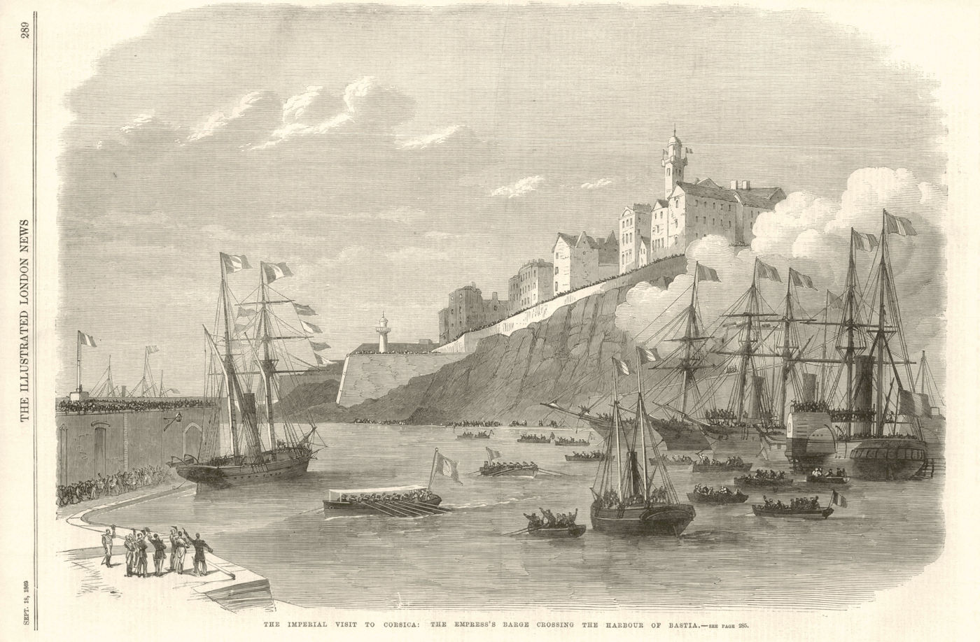 Associate Product The Imperial visit to Corsica: The Empress's barge crossing Bastia harbour 1869