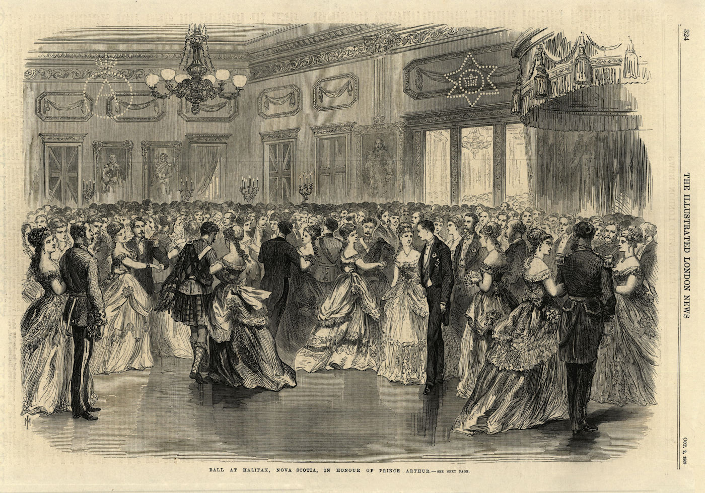 Ball at Halifax, Nova Scotia, in honour of Prince Arthur. Canada. Society 1869