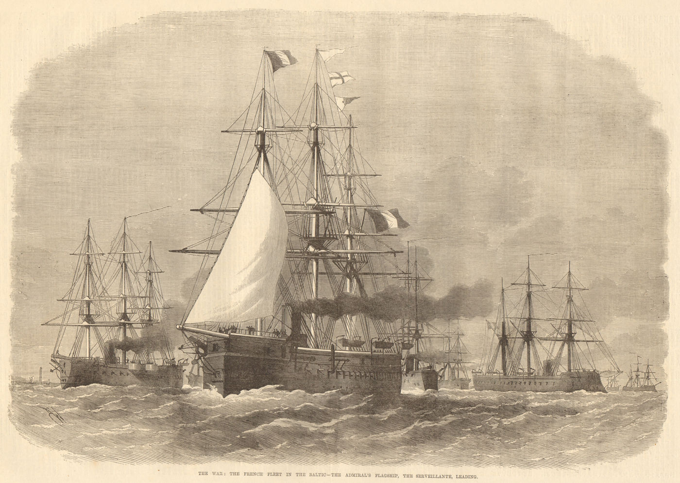 Associate Product Franco-Prussian war: the French fleet in the Baltic. Serveillante flagship 1870
