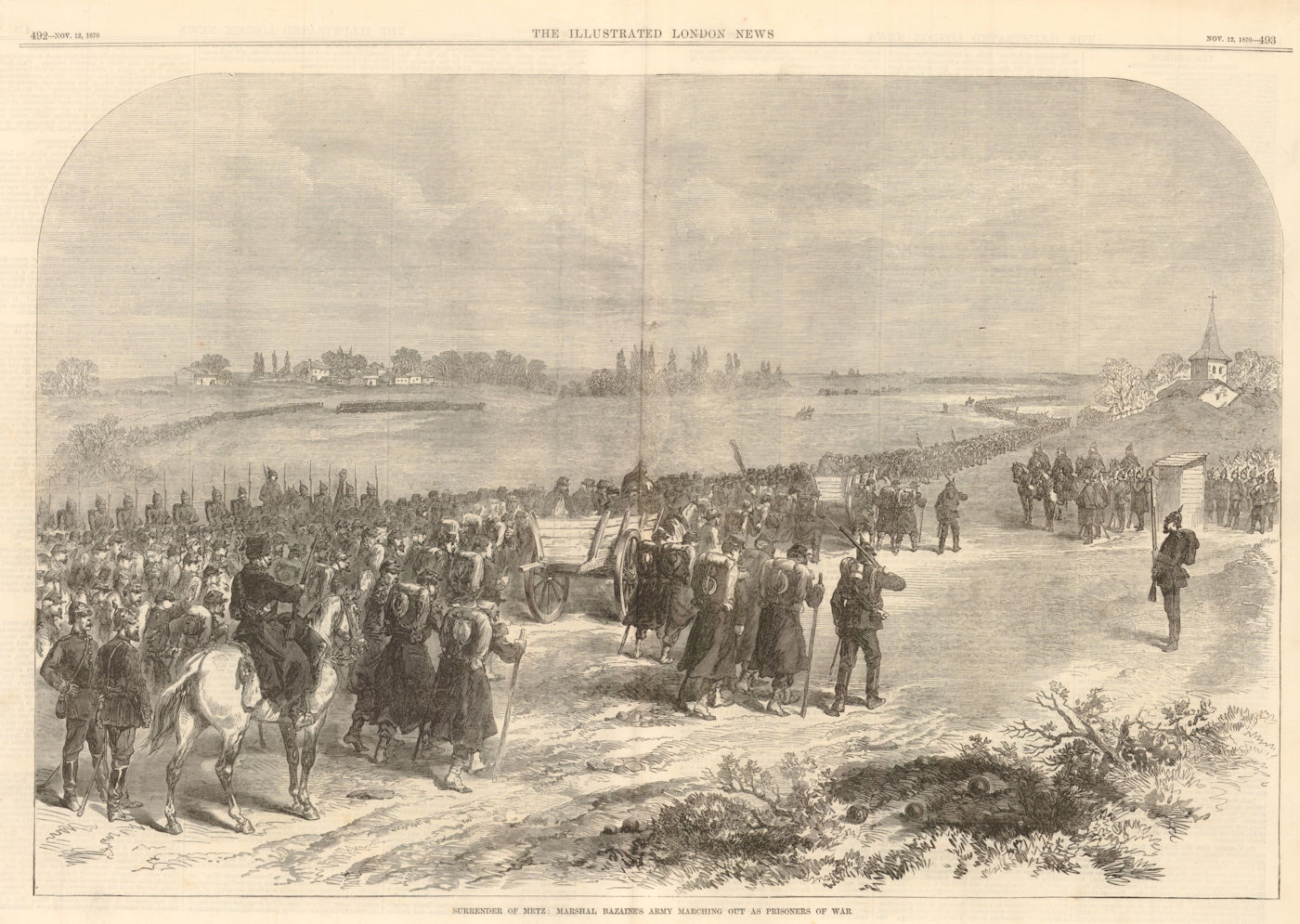 Franco-Prussian War: Surrender of Metz: Marshal Bazaine's army as PoWs 1870