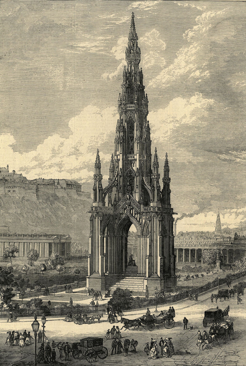 The Scott Monument, Edinburgh. Scotland 1871 antique ILN full page print