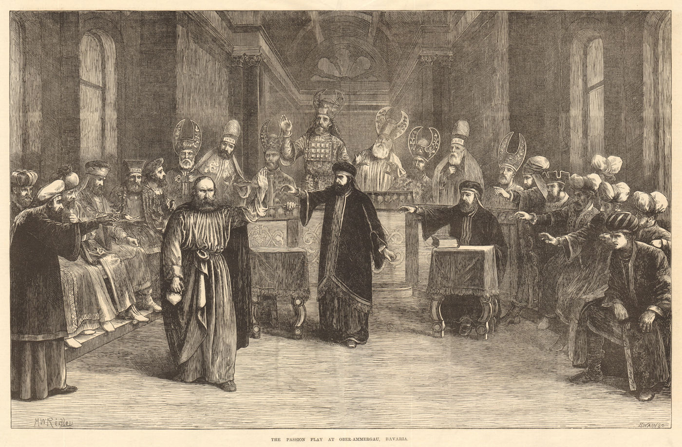 Associate Product The passion play at Ober-Ammergau, Bavaria. Germany 1871 antique ILN full page