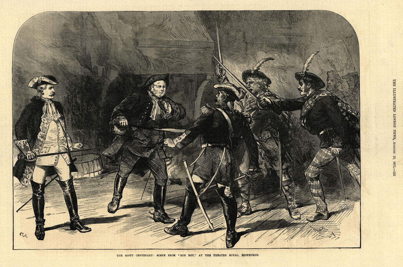 Associate Product The Scott Centenary: scene from Rob Roy at the Theatre Royal, Edinburgh 1871