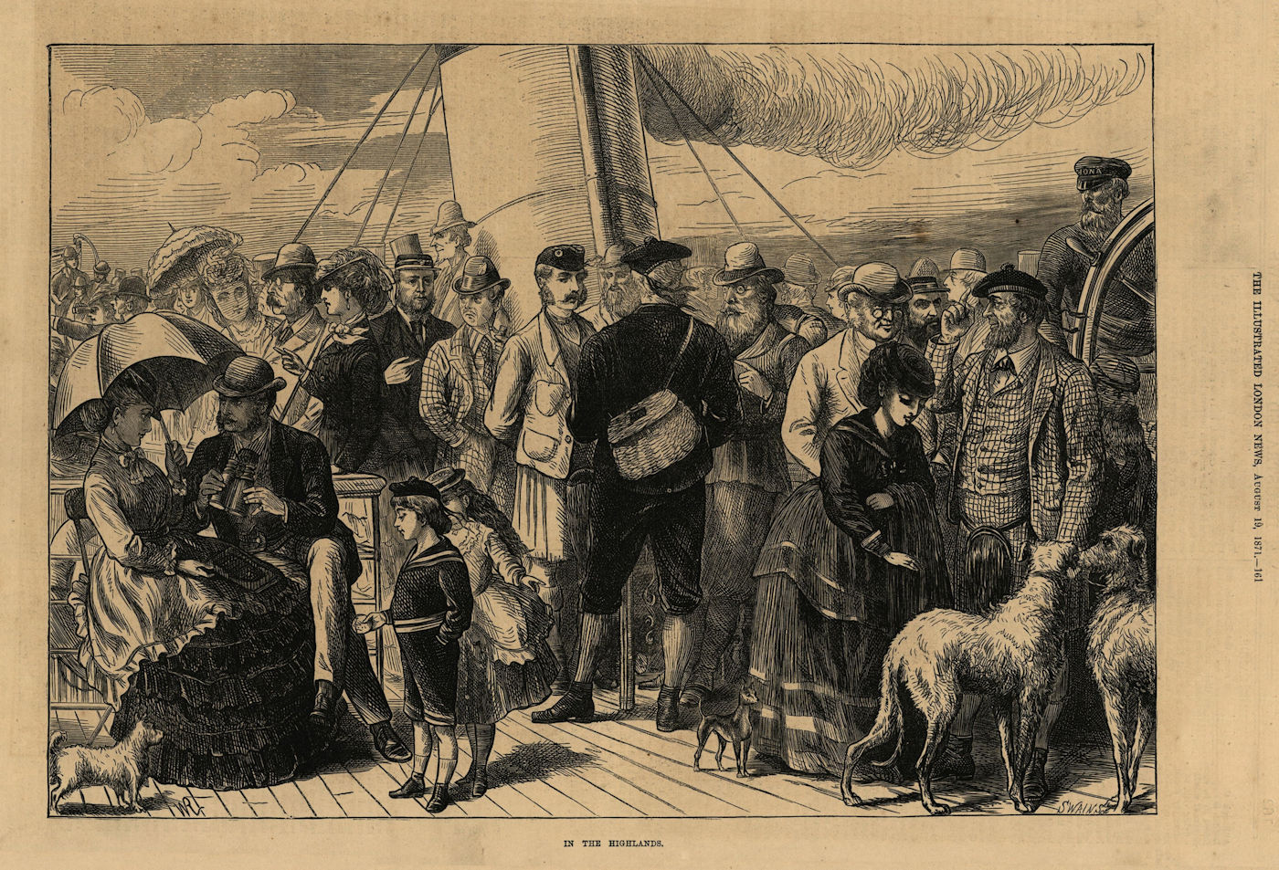 Associate Product On a boat in the Highlands. Scotland. Society 1871 antique ILN full page print