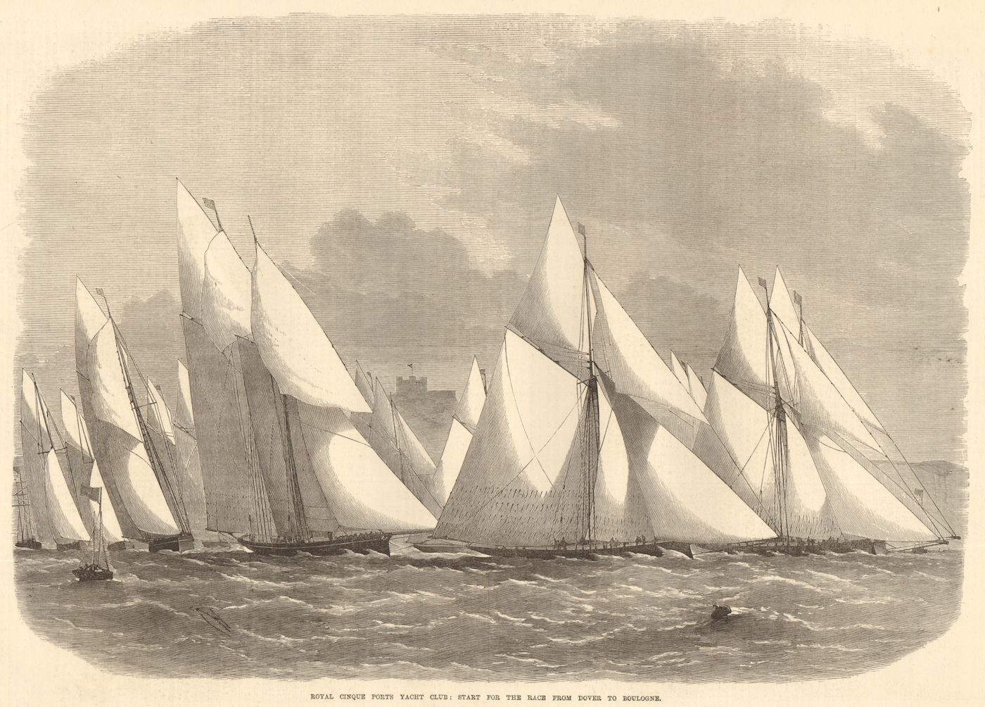Royal Cinque Ports Yacht Club: Dover to Boulogne race. Kent. Yachting 1872