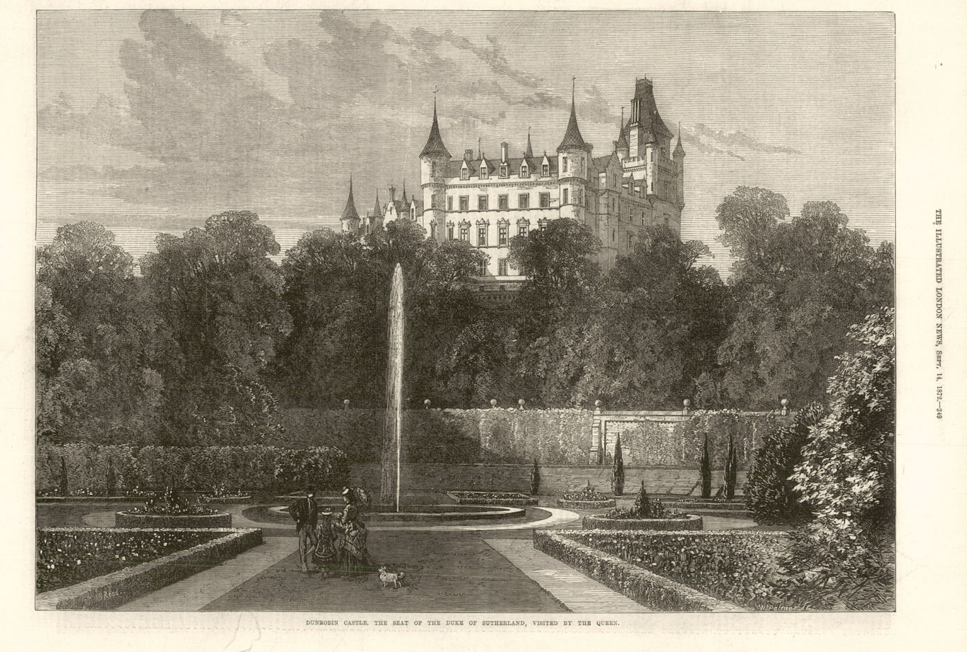Associate Product Dunrobin Castle, seat of the Duke of Sutherland, visited by Queen Victoria 1872