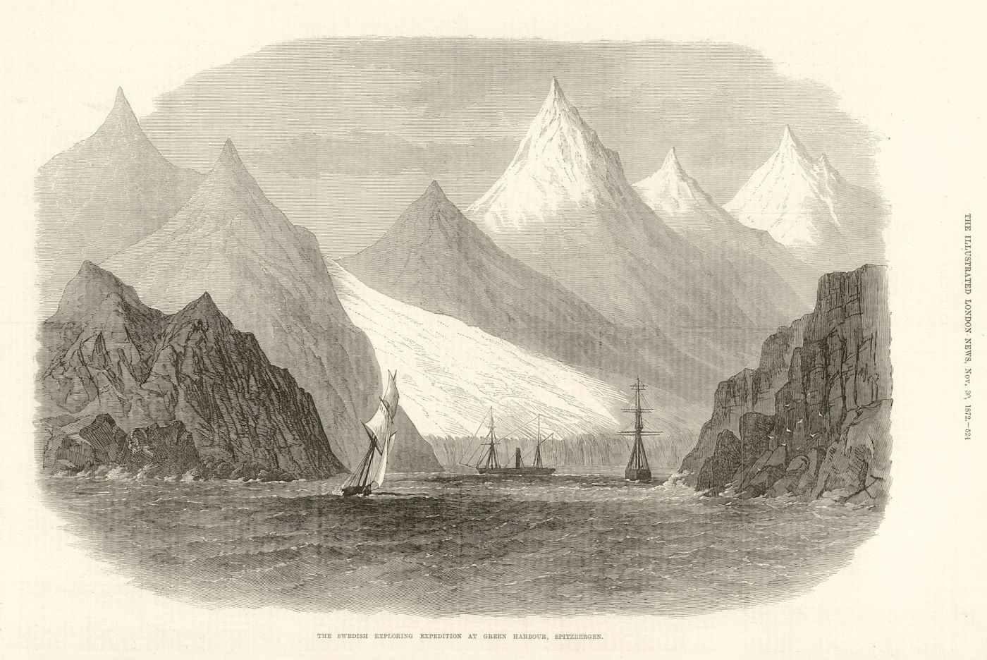 Swedish expedition at Green Harbour, Spitsbergen. Norway Grønfjorden 1872