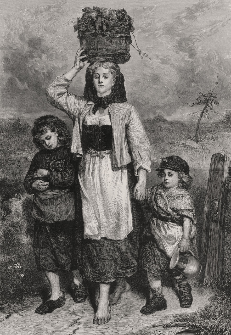 Associate Product A lowland lassie. Scotland. Children 1873 antique ILN full page print