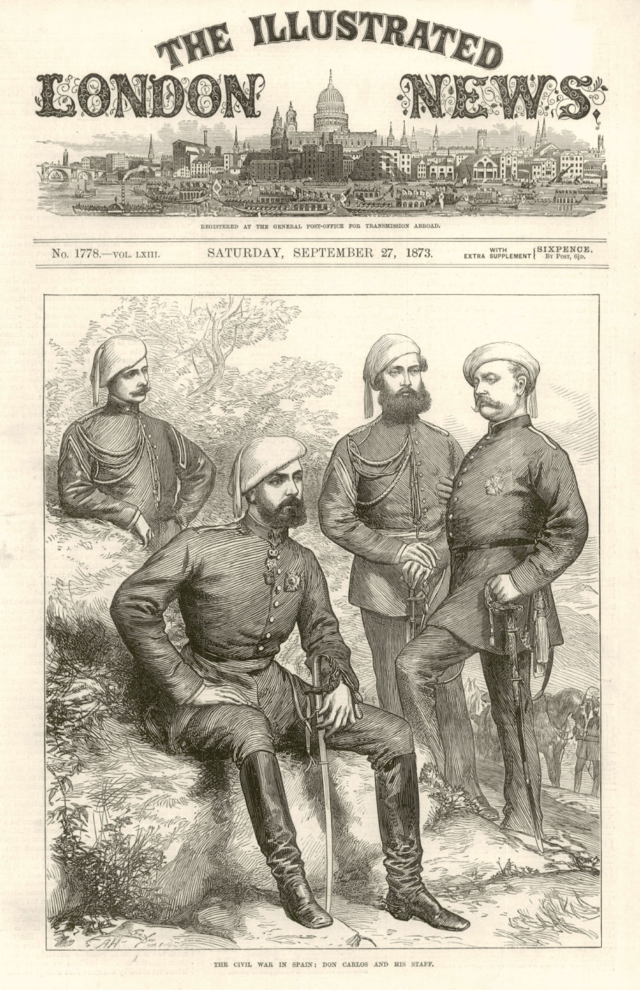 Associate Product The Civil War in Spain: Don Carlos & his Staff. First Spanish Republic 1873