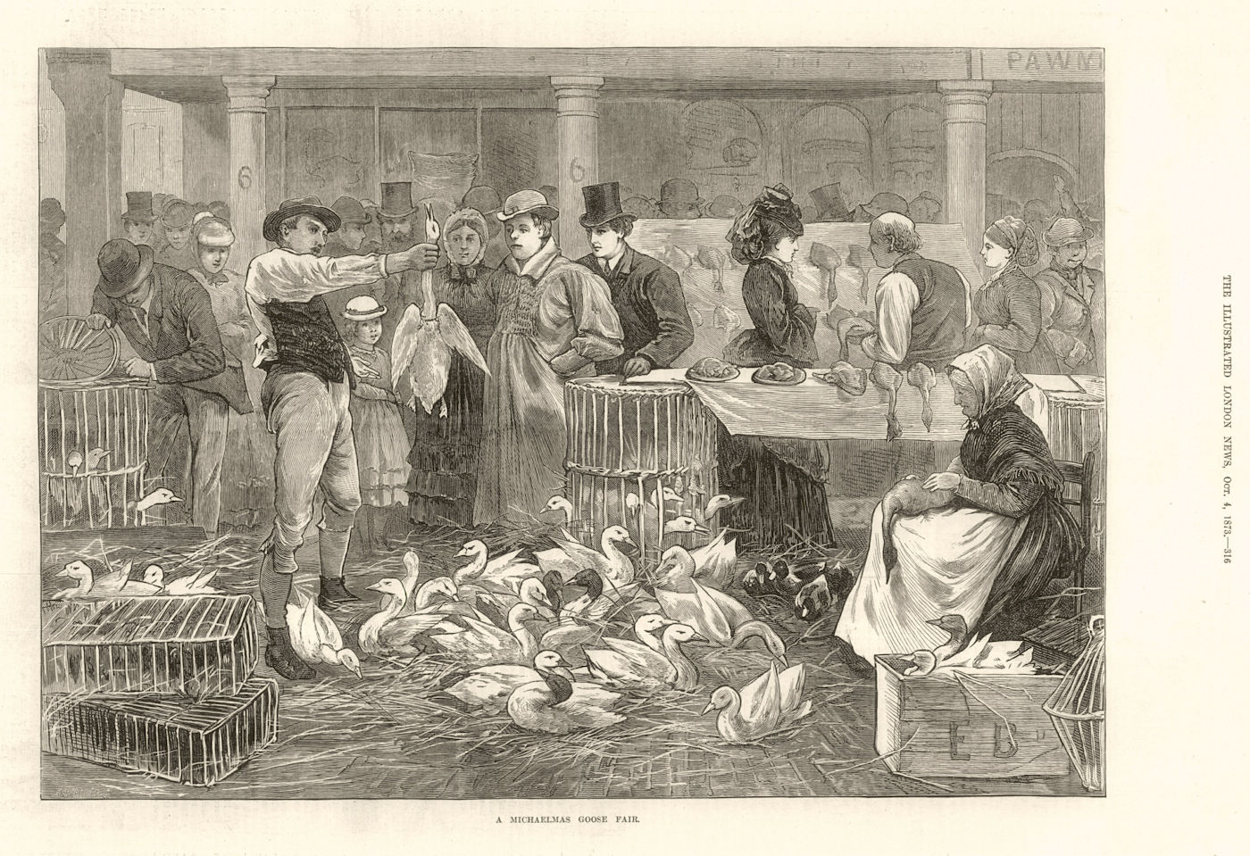 Associate Product A Michaelmas Goose Fair. 29 September. Markets 1873 old antique print picture