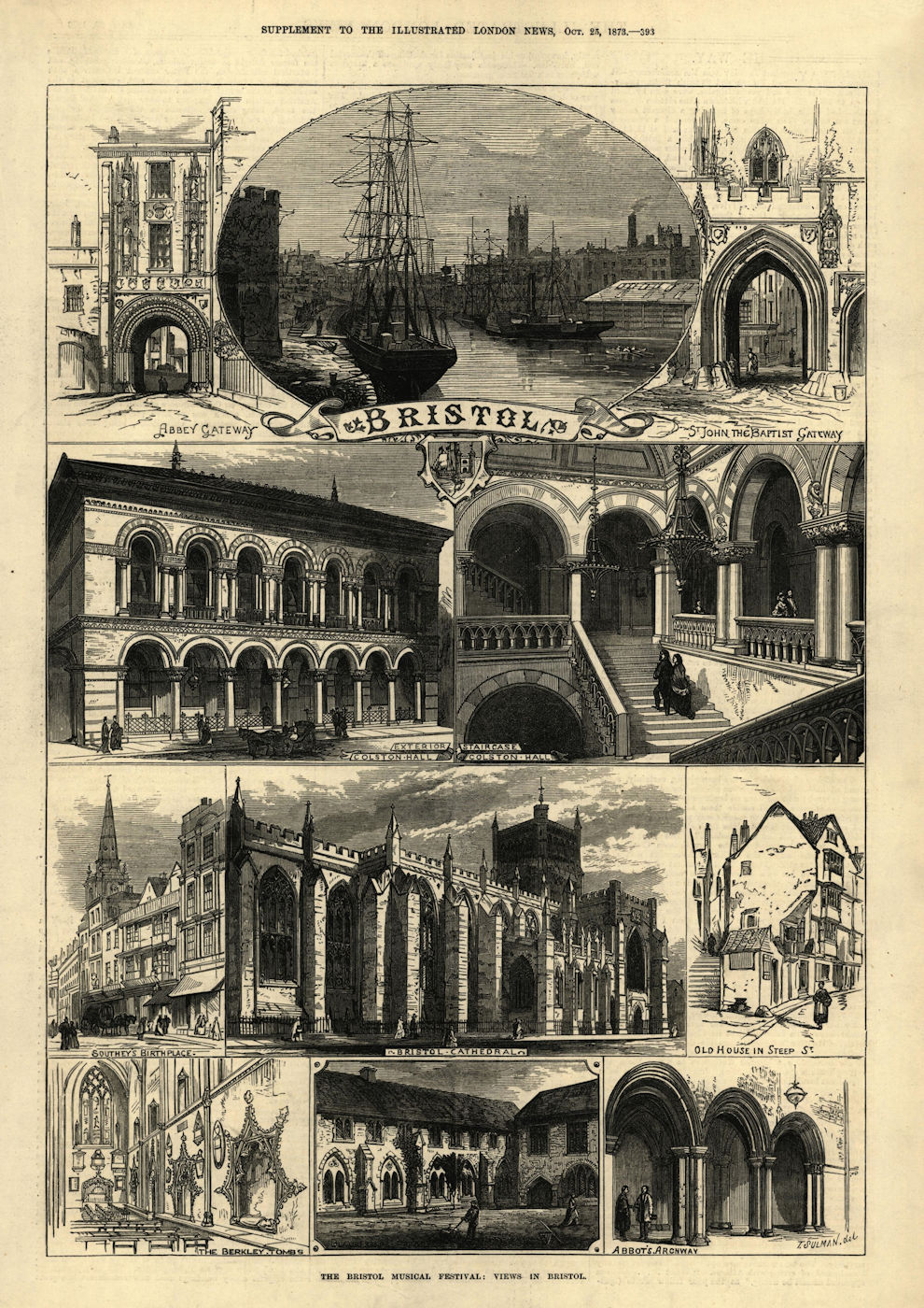 Associate Product The Bristol Musical Festival: view in Bristol. Gloucestershire 1873 old print