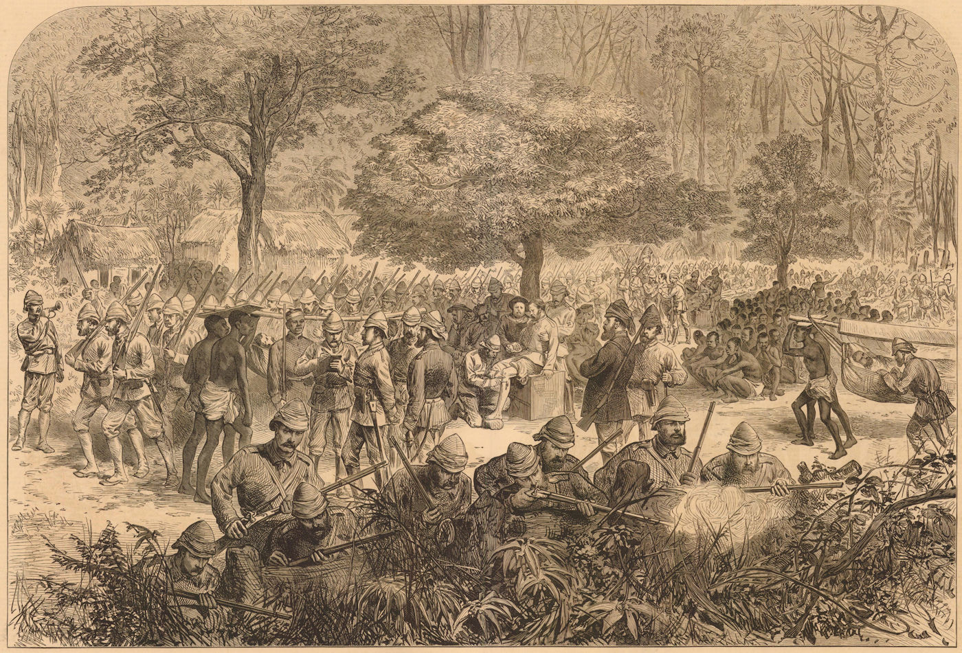 Associate Product The Third Anglo-Ashanti War: Headquarters at the Battle of Amoaful. Ghana 1874