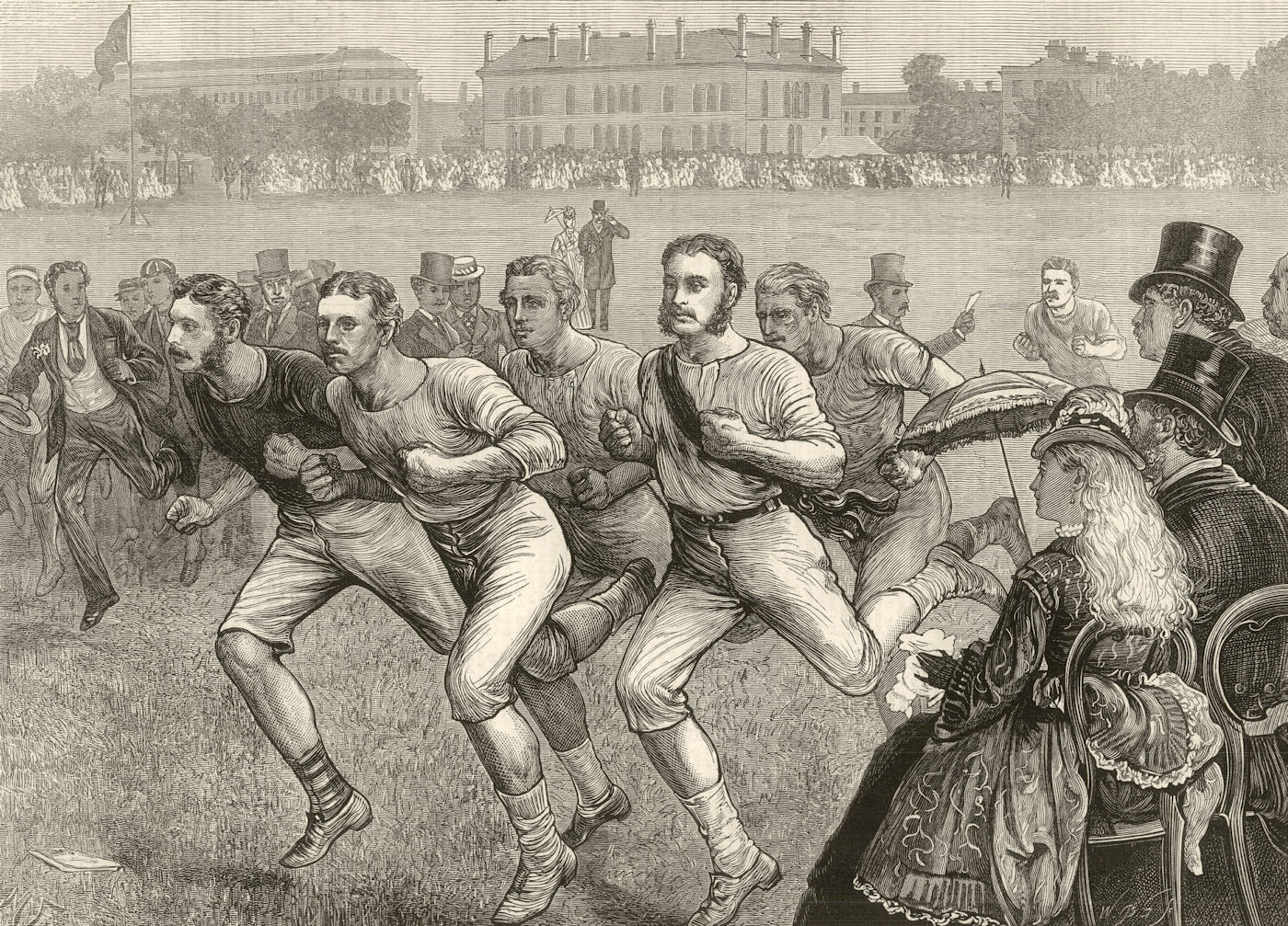 Associate Product Dublin University Athletic club sports in College Park. Ireland 1874 ILN print