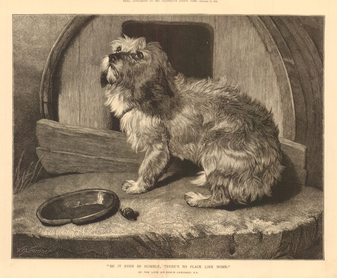 Be it ever so humble, there's no place like home. Sir Edwin Landseer. Dogs 1874