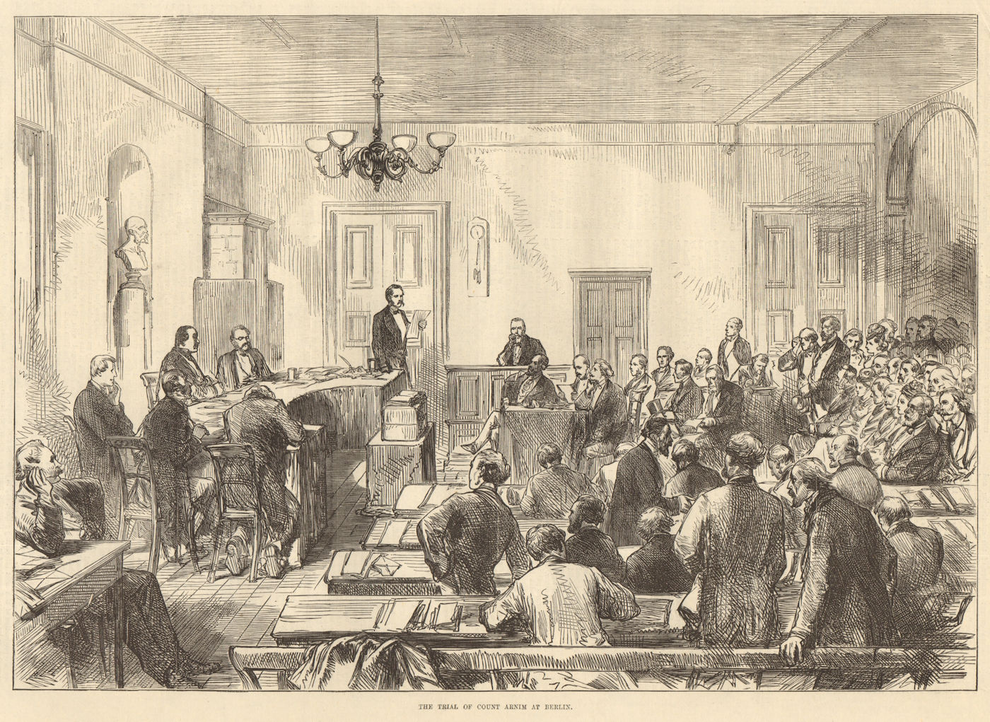 Associate Product The trial of Count Arnim at Berlin. Law 1874 antique ILN full page print