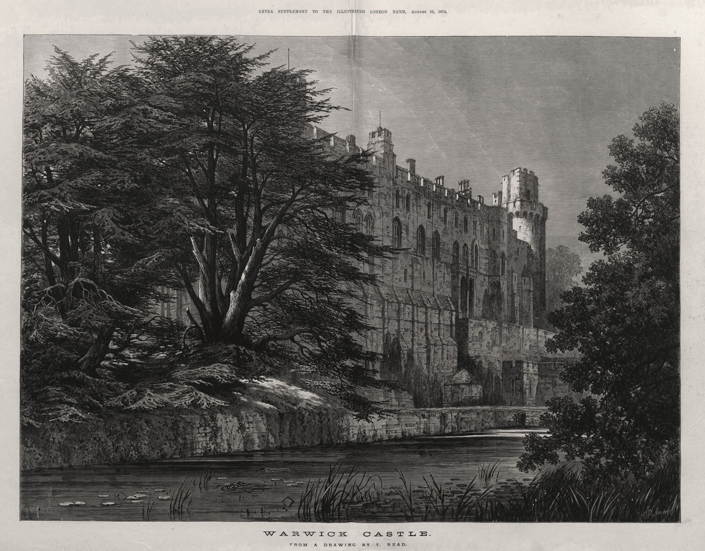 Associate Product Warwick Castle. Warwickshire 1874 antique ILN full page print