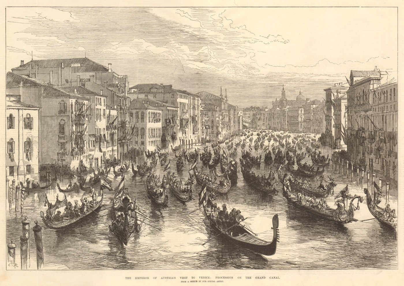Associate Product The Emperor of Austria's visit to Venice: procession on the Grand Canal 1875