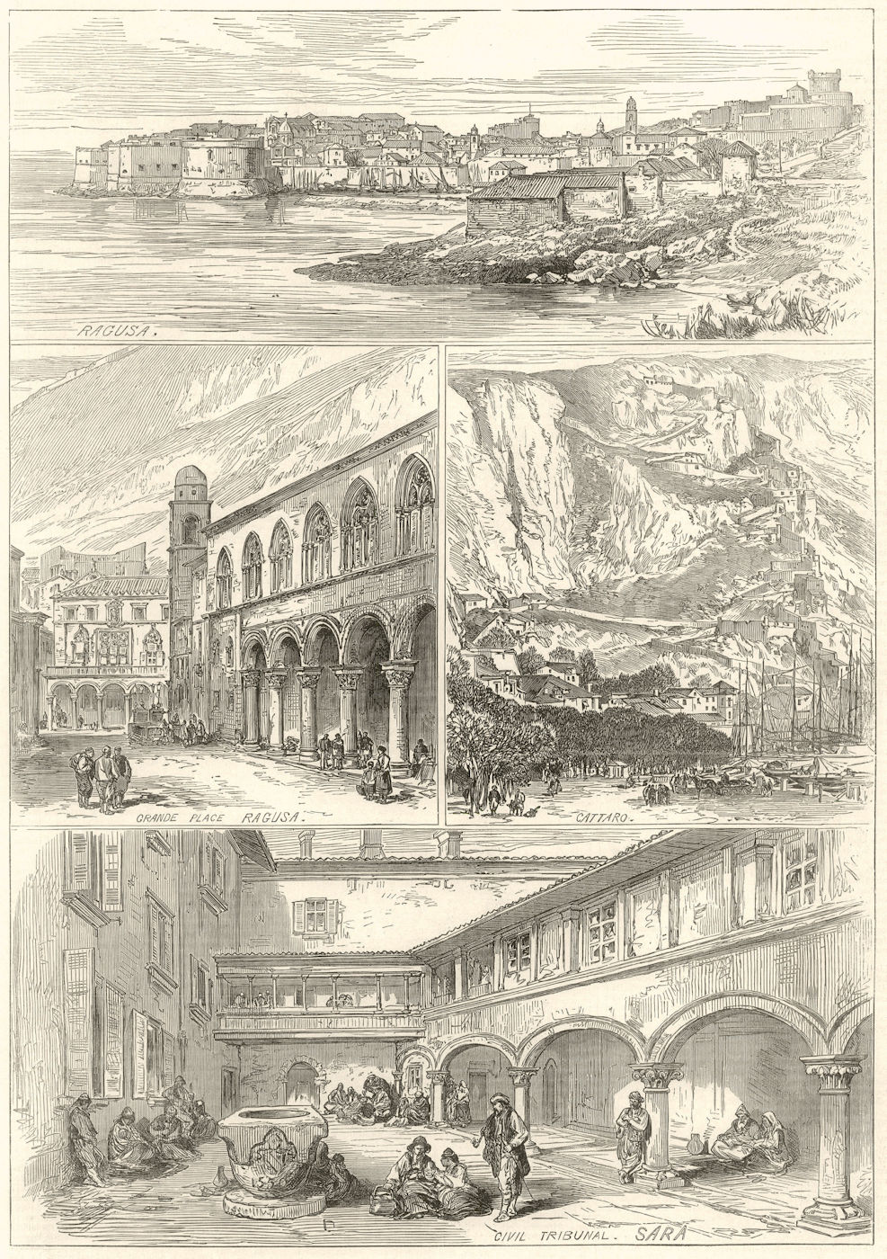 Associate Product Dalmatia. Dubrovnik. Kotor. Zadar. Croatia 1875 antique ILN full page print