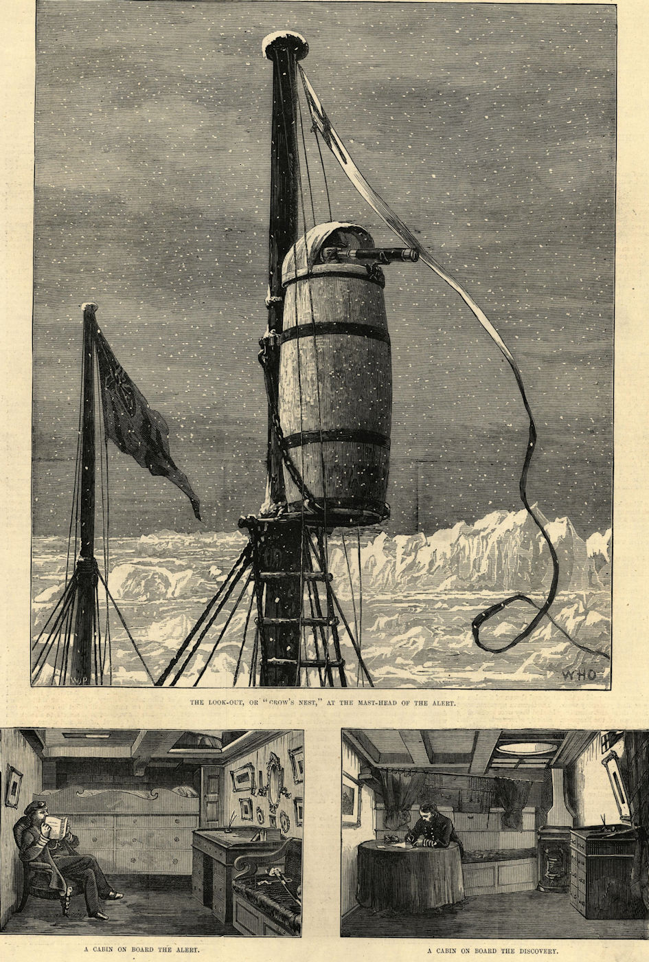 Associate Product The Arctic Expedition: The Alert's Crow's nest. The Discovery's cabins 1875