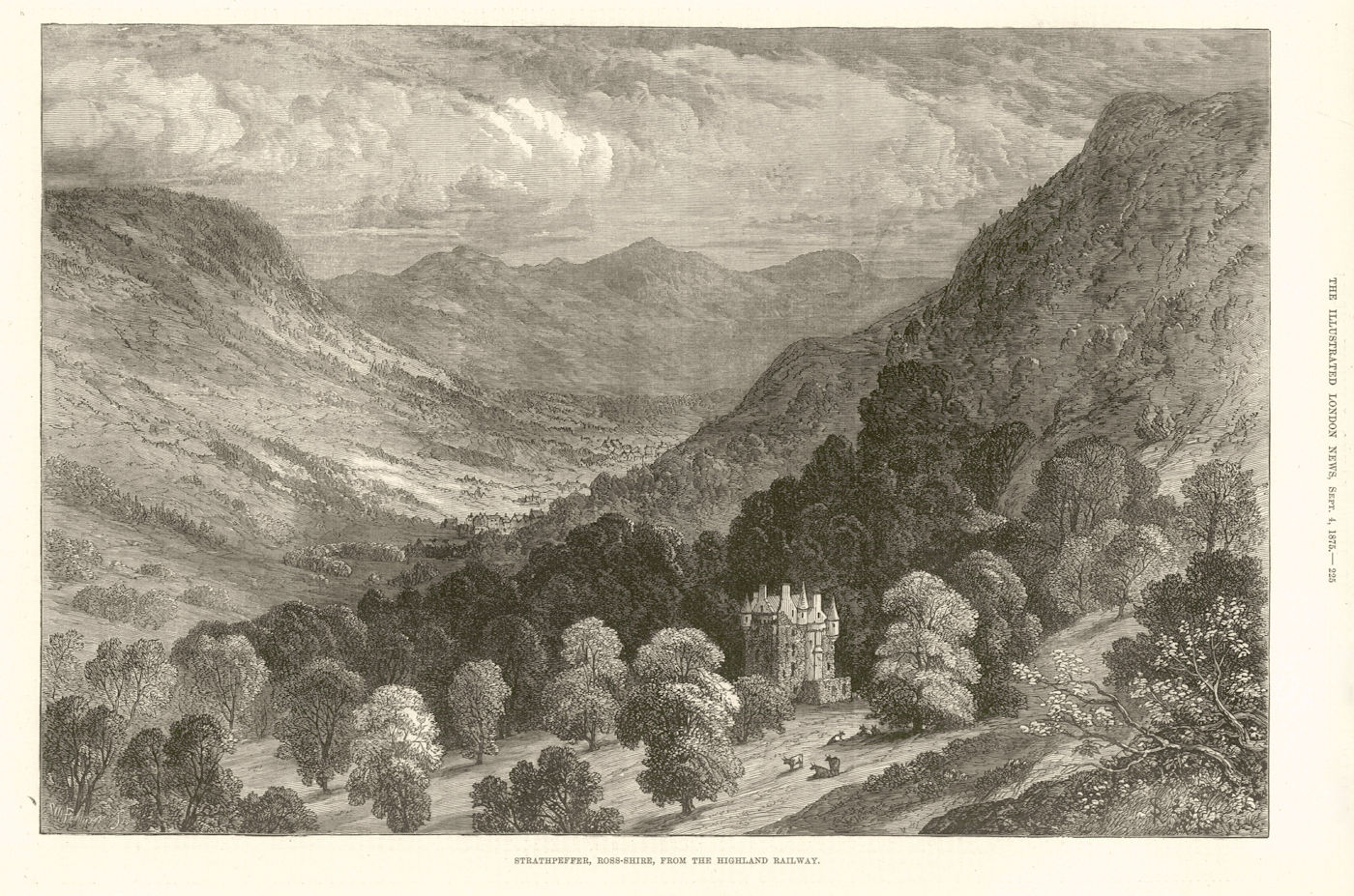 Associate Product Strathpeffer, Ross-Shire, from the Highland Railway. Scotland 1875 old print