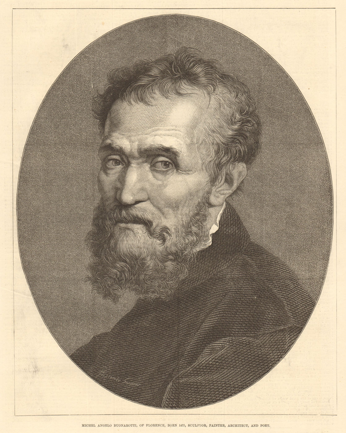 Michelangelo Buonarotti, Florence, sculptor painter architec poet. Italy 1875