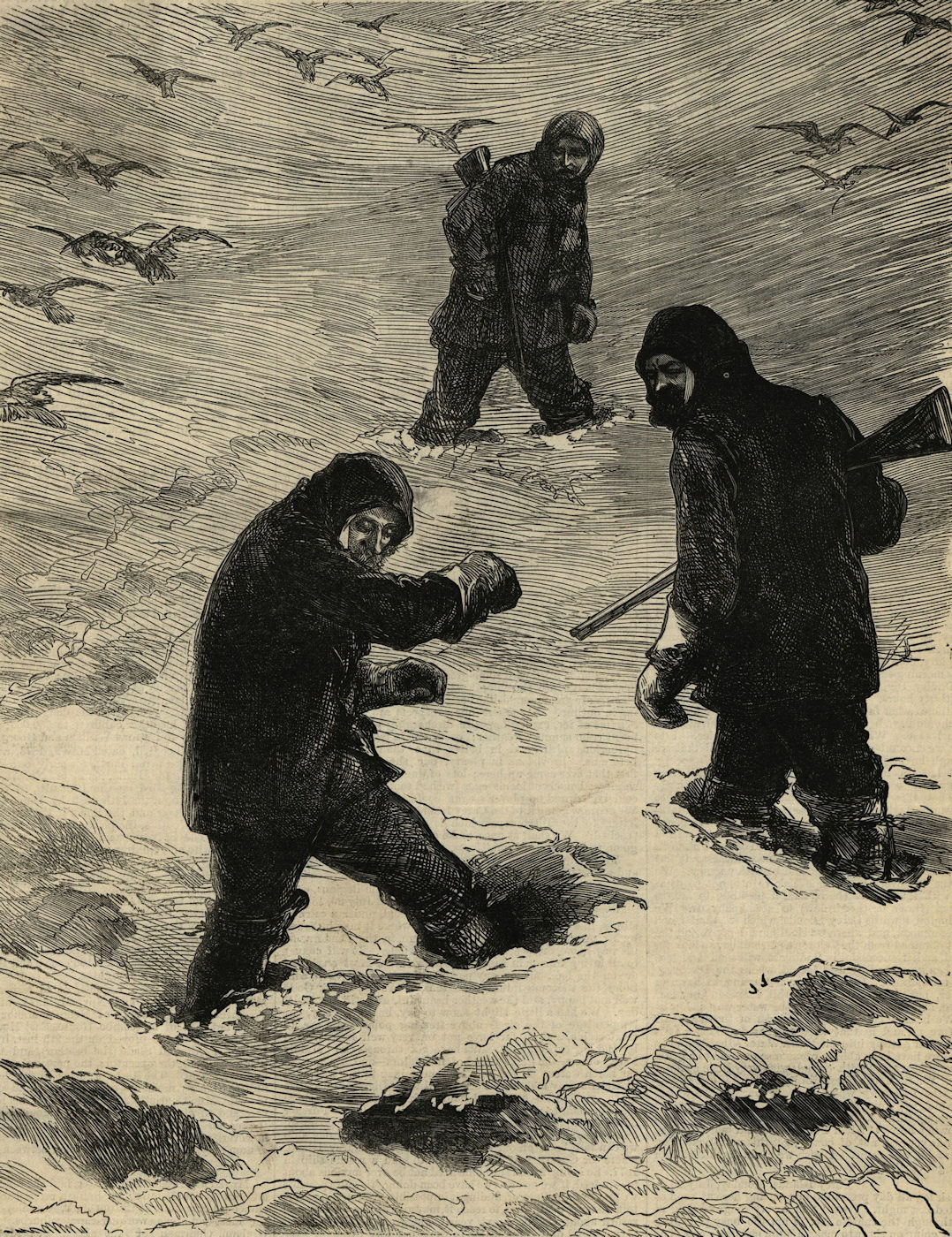 Associate Product Arctic Expedition: Pandora sketches: climbing to the cairn. Explorers 1875