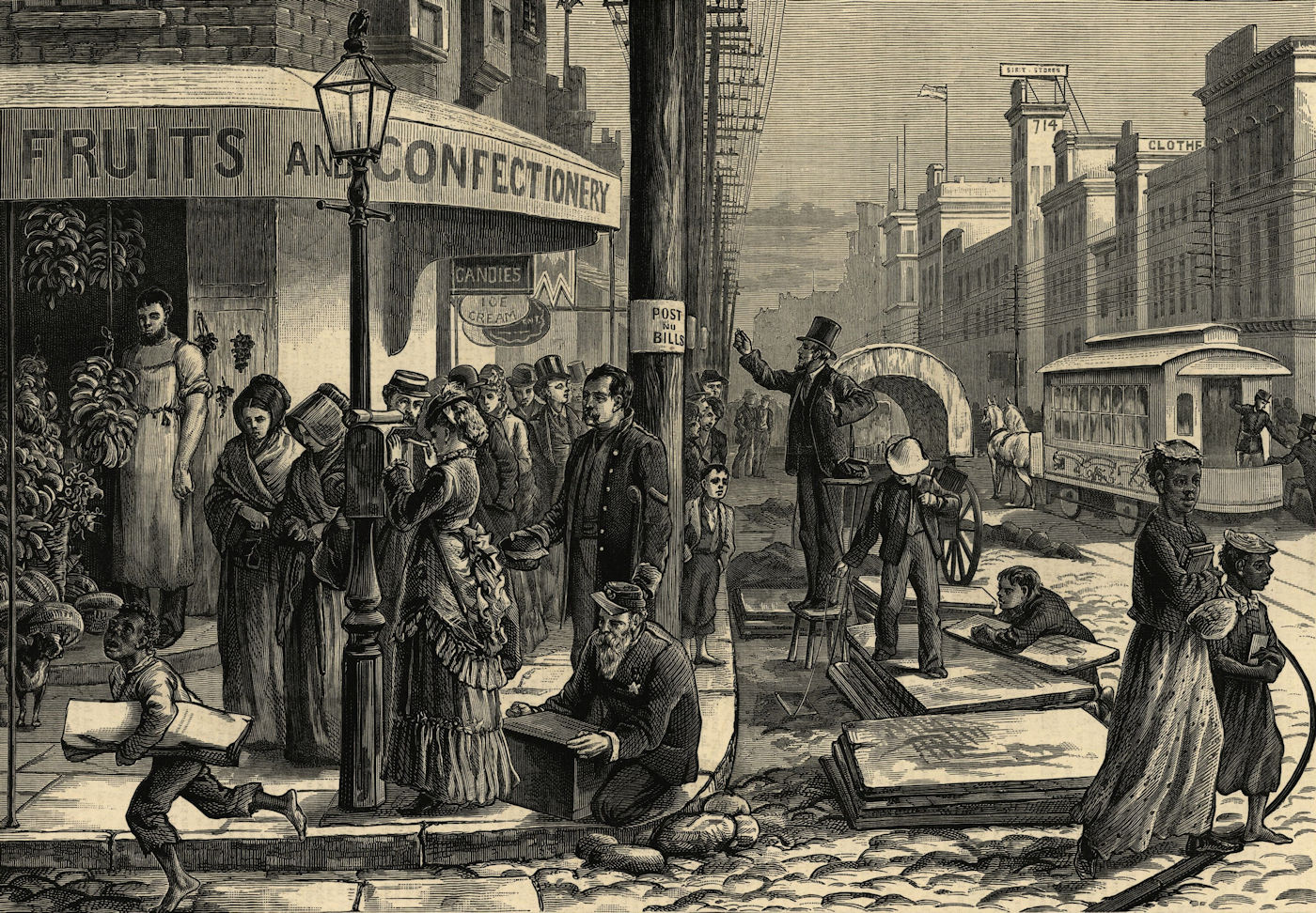 Associate Product The American Centennial Exhibition: Philadelphia street view. Pennsylvania 1876