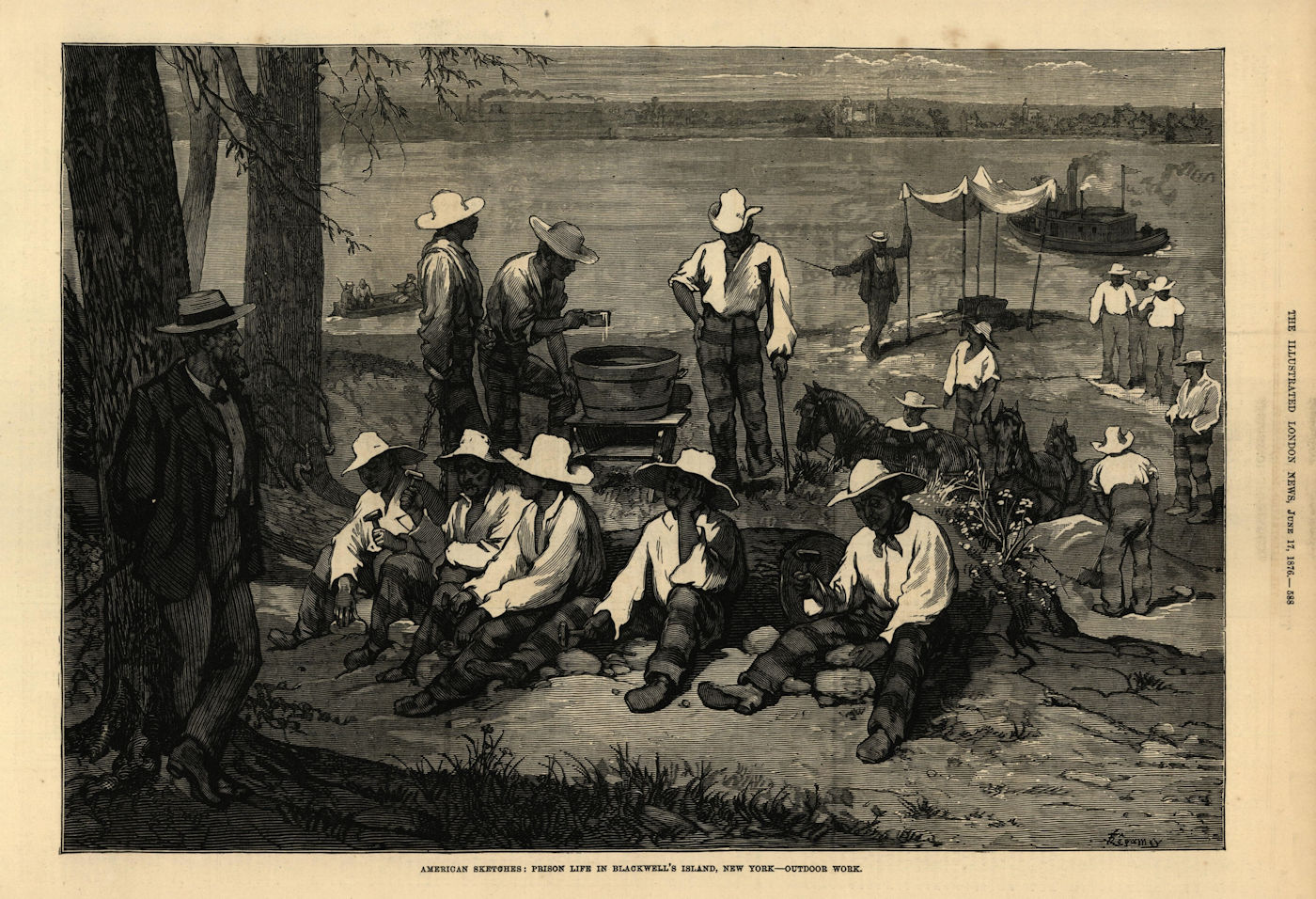 Associate Product Prison life. Blackwell's (now Roosevelt) Island, New York. Outdoor work 1876