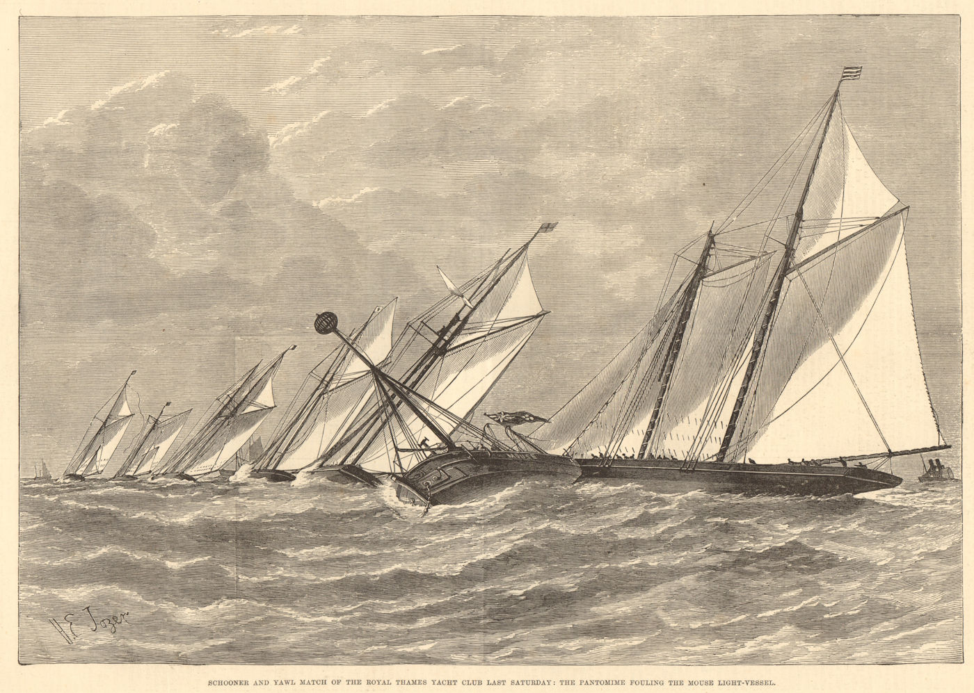 Associate Product Royal Thames Yacht Club schooner yawl match. Pantomime Mouse lightship 1876