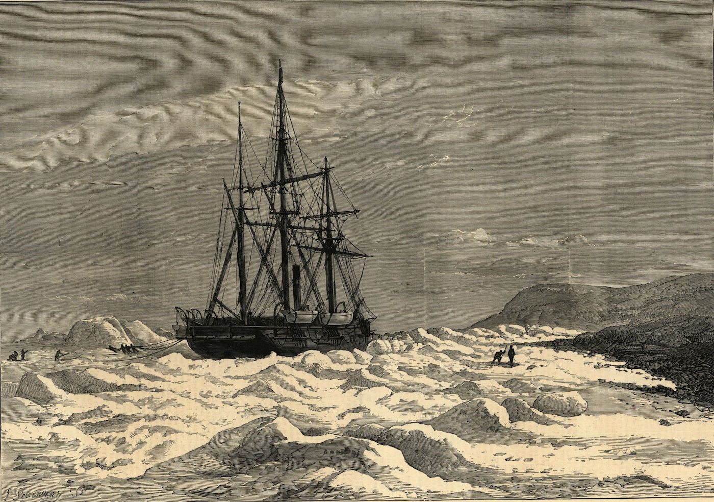 Associate Product The North Pole expedition: the Alert trapped by ice, Cape Beechey. Arctic 1876