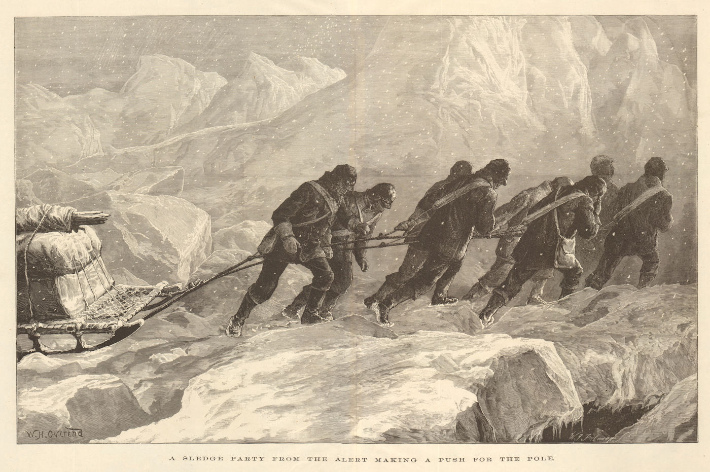 Arctic Expedition: the Alert's sledge party heading for the North Pole 1876