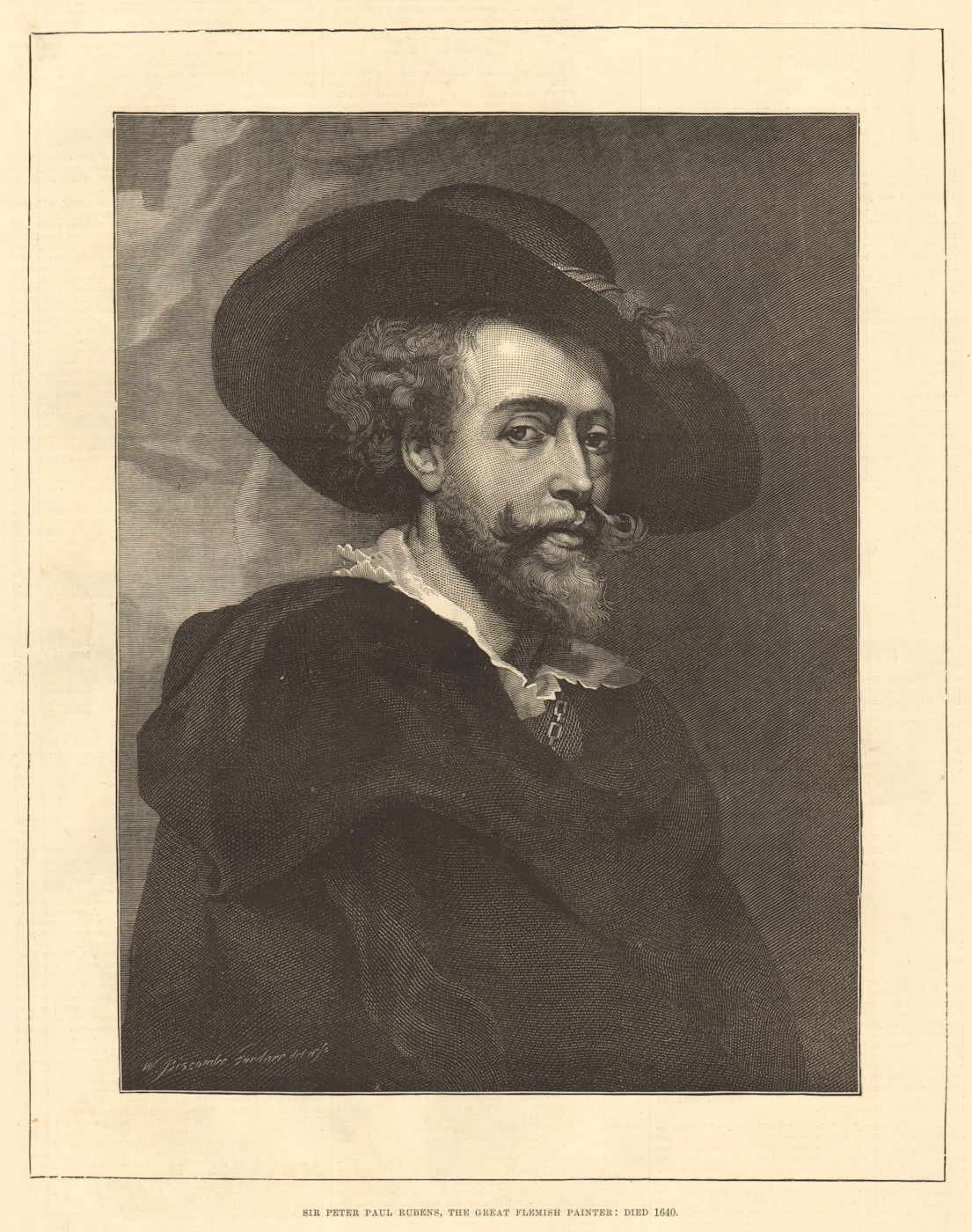 Associate Product Sir Peter Paul Rubens, the great Flemish painter: died 1640. Artists 1877