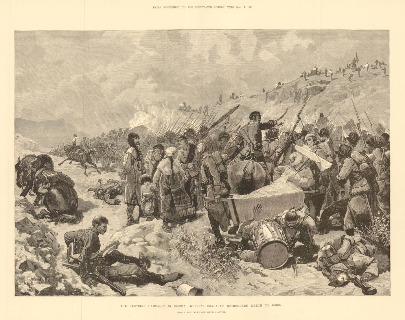 Austrian Campaign in Bosnia: General Szapary's march to Doboj. Herzegovina 1878