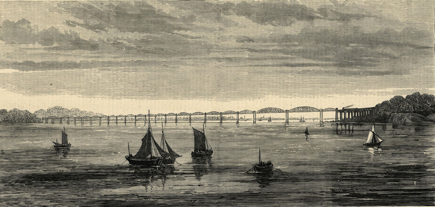 The new railway bridge over the Severn, at Lydney, Gloucestershire 1879