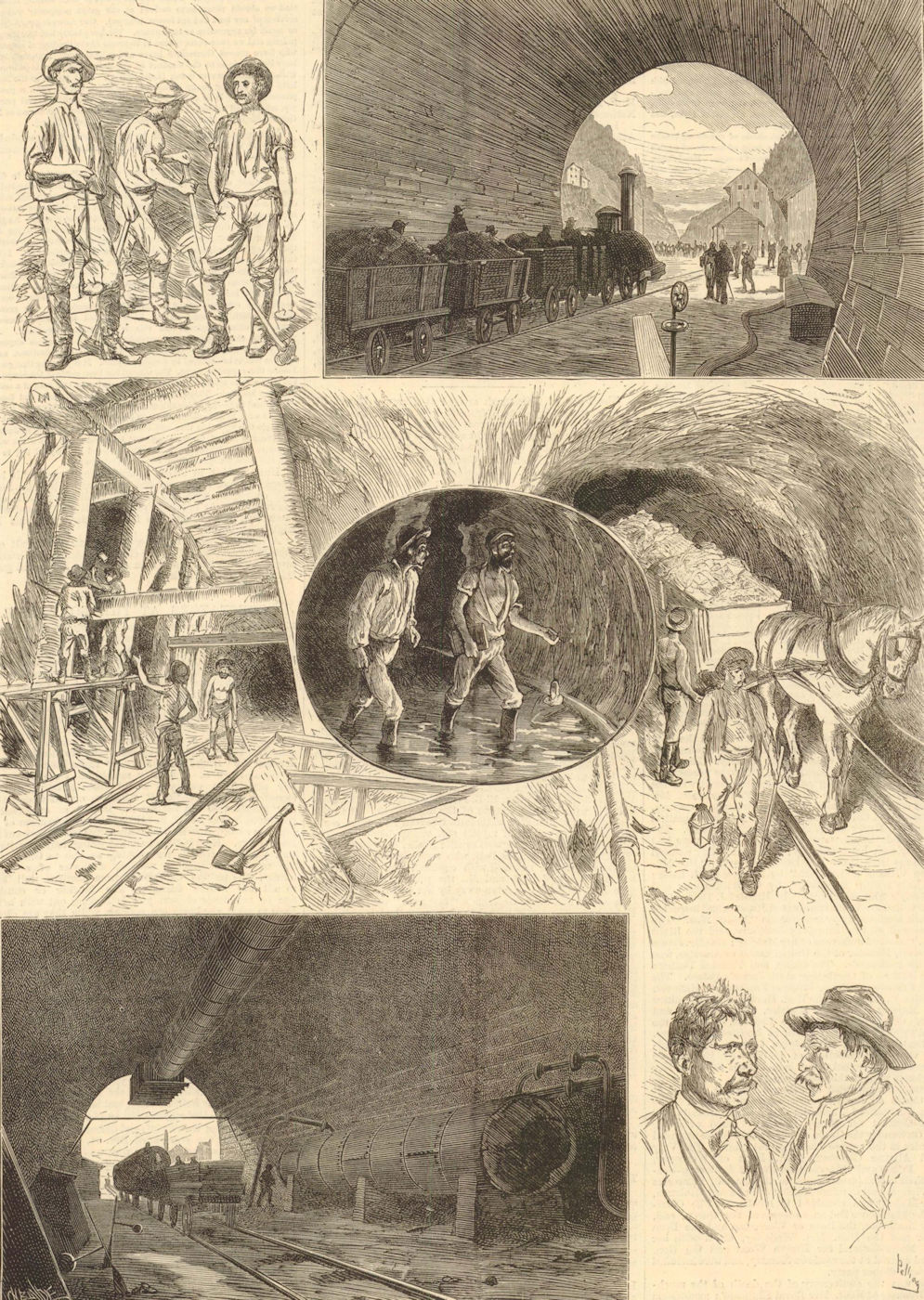 Associate Product St Gotthard Tunnel. Göschenen mouth. Airolo. Workmen. Neccaraviglia Chisso 1880