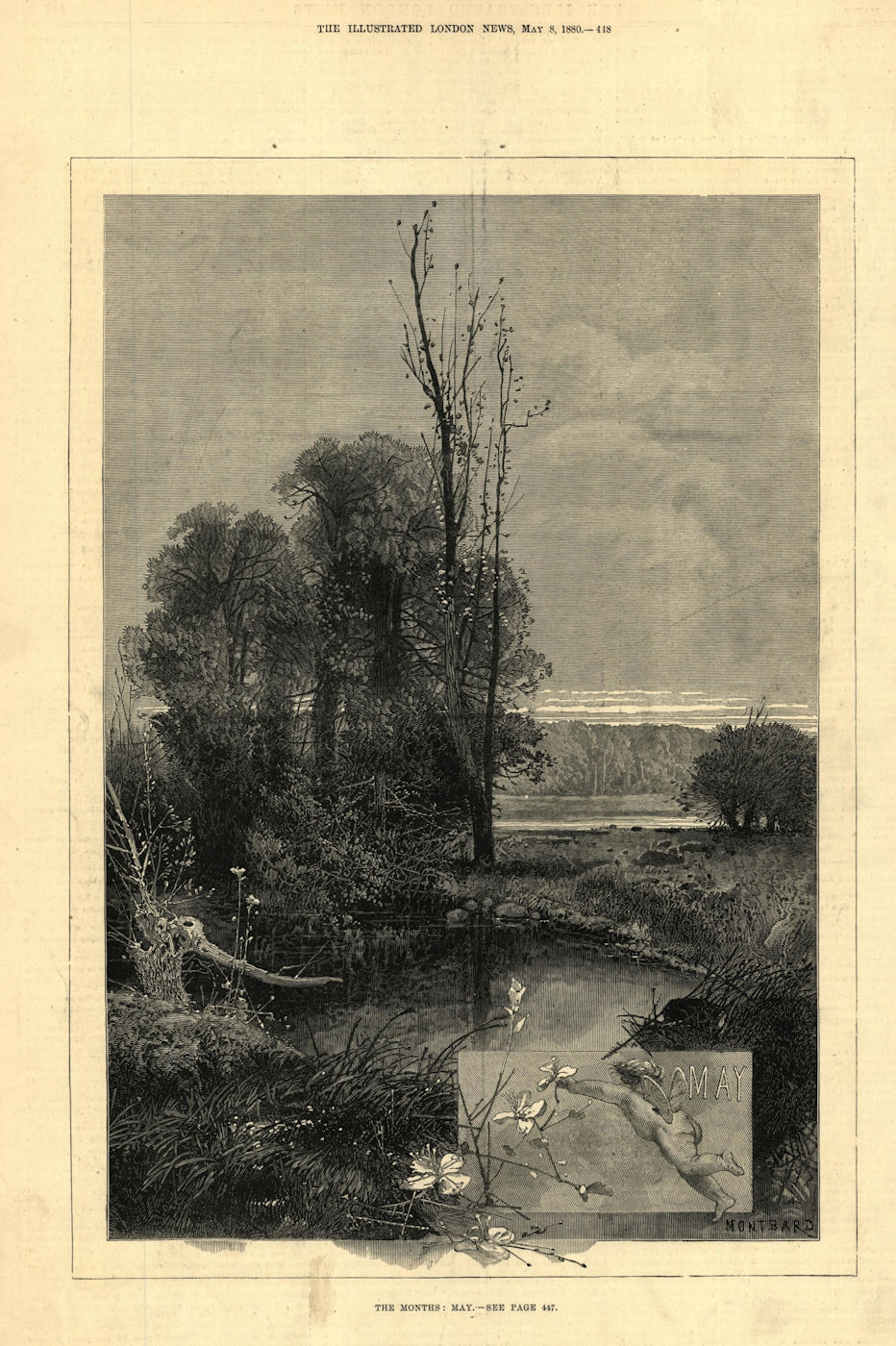 Associate Product The Month: May. Landscapes. Fine arts 1880 old antique vintage print picture