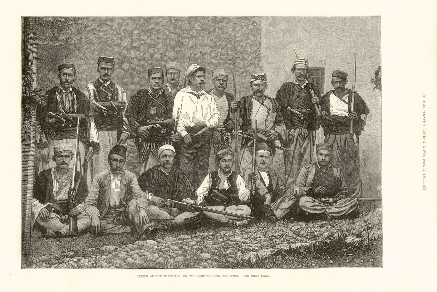 Associate Product Chiefs of the Miridites, on the Montenegrin frontier. Tribal. Montenegro 1880