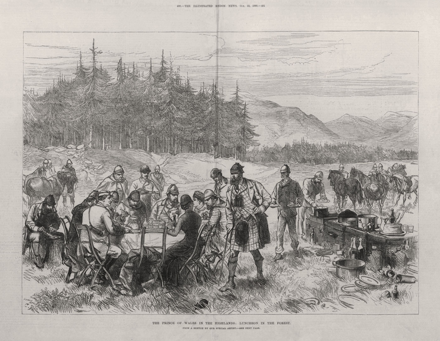 Prince of Wales (later Edward VII) in the Highlands: lunch in the forest 1880