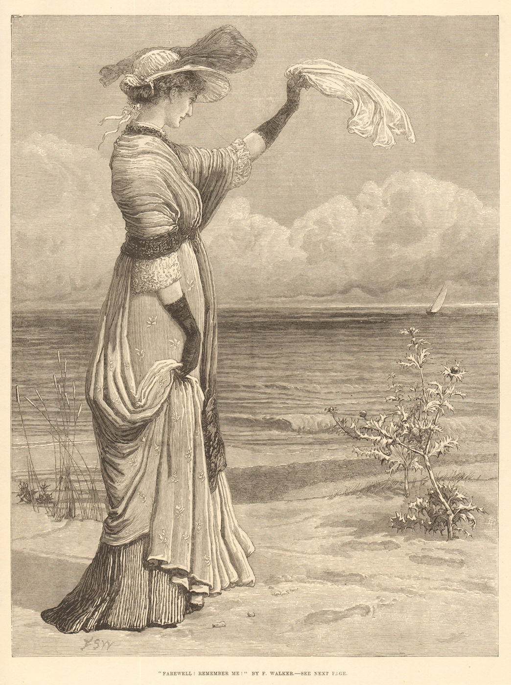 Associate Product "Farewell Remember me", by F. Walker. Pretty Ladies. Fine arts 1880 ILN print