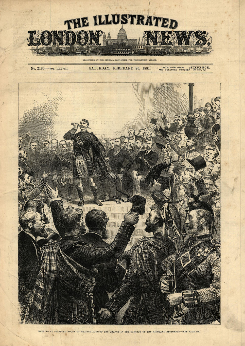 Associate Product Stafford House meeting. Protest against Highland Regiments tartan changes 1881
